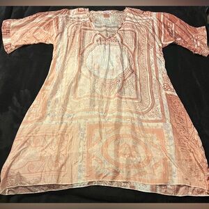 EUVC Vtg One of Original Johnny Was 100% Silk Tunic Mini Dress size Women’s Med